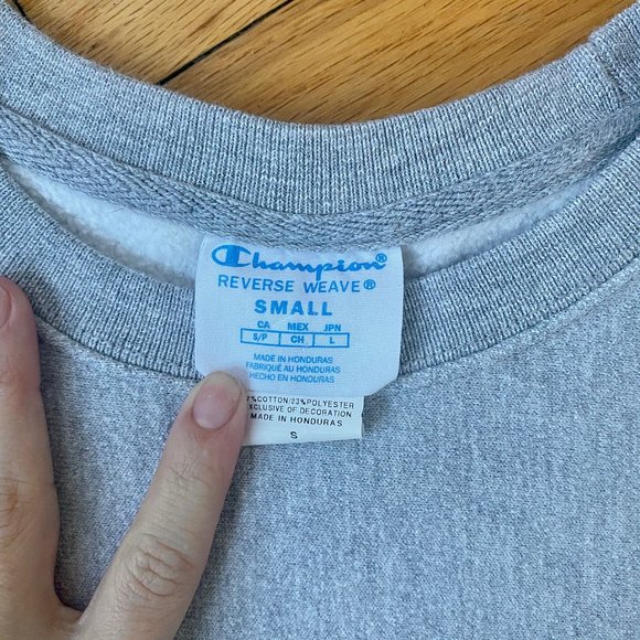 Champion Crewneck Sweatshirt Small Grey Women - Picture 7 of 7